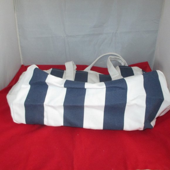 Cathy's Concepts Personalized " D " Navy Striped Canvas Tote Bag - Picture 7 of 7